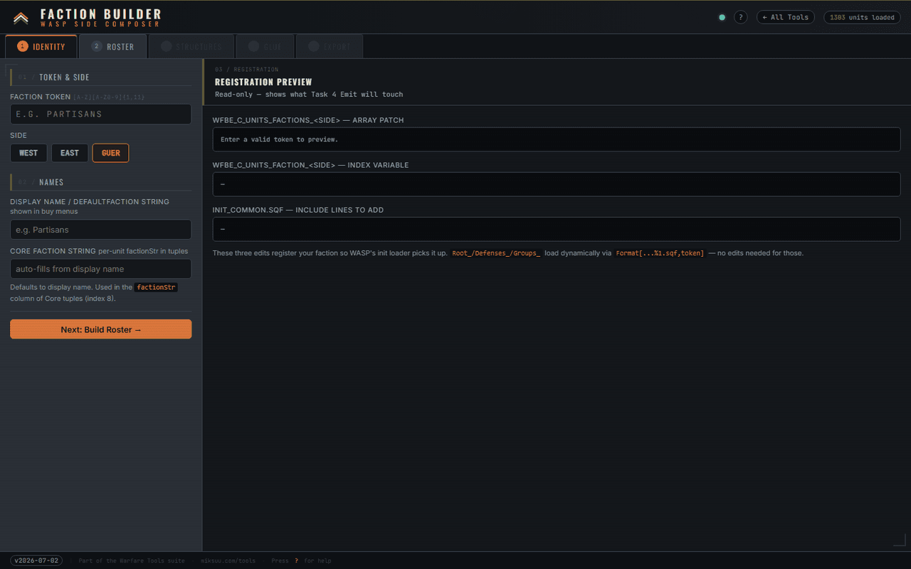 Faction Builder screenshot