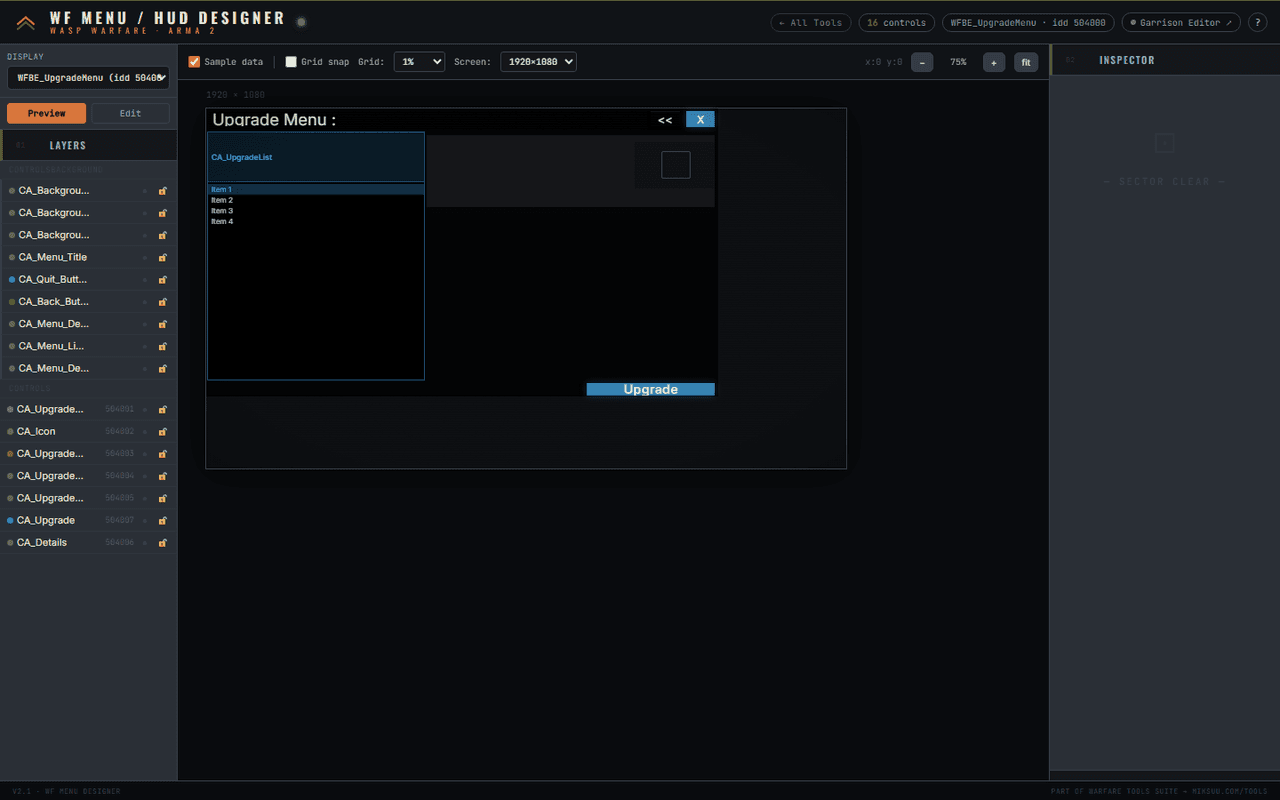 WF Menu / HUD Designer screenshot